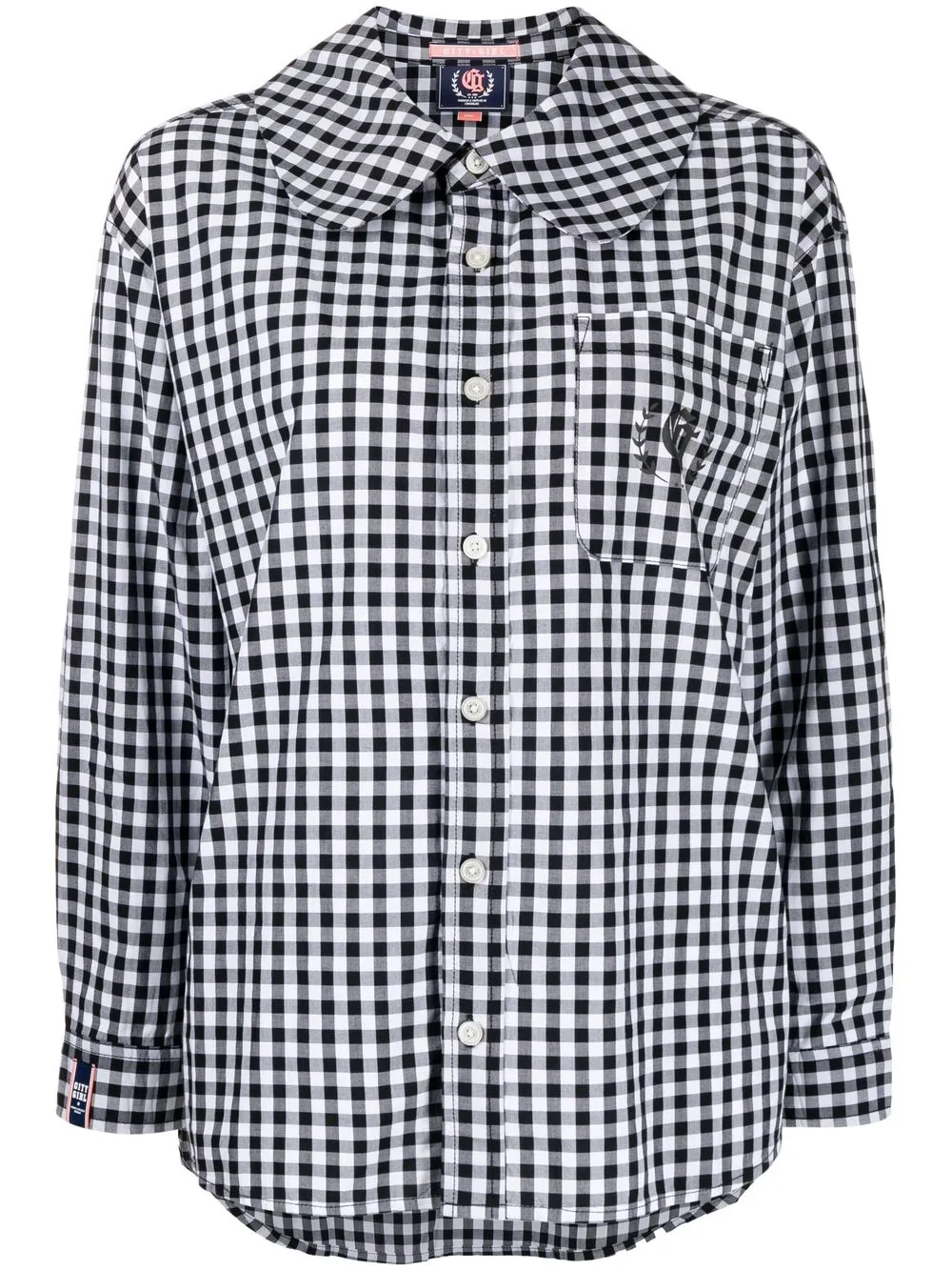 

CHOCOOLATE camisa a cuadros gingham con cuello Peter Pan - Negro