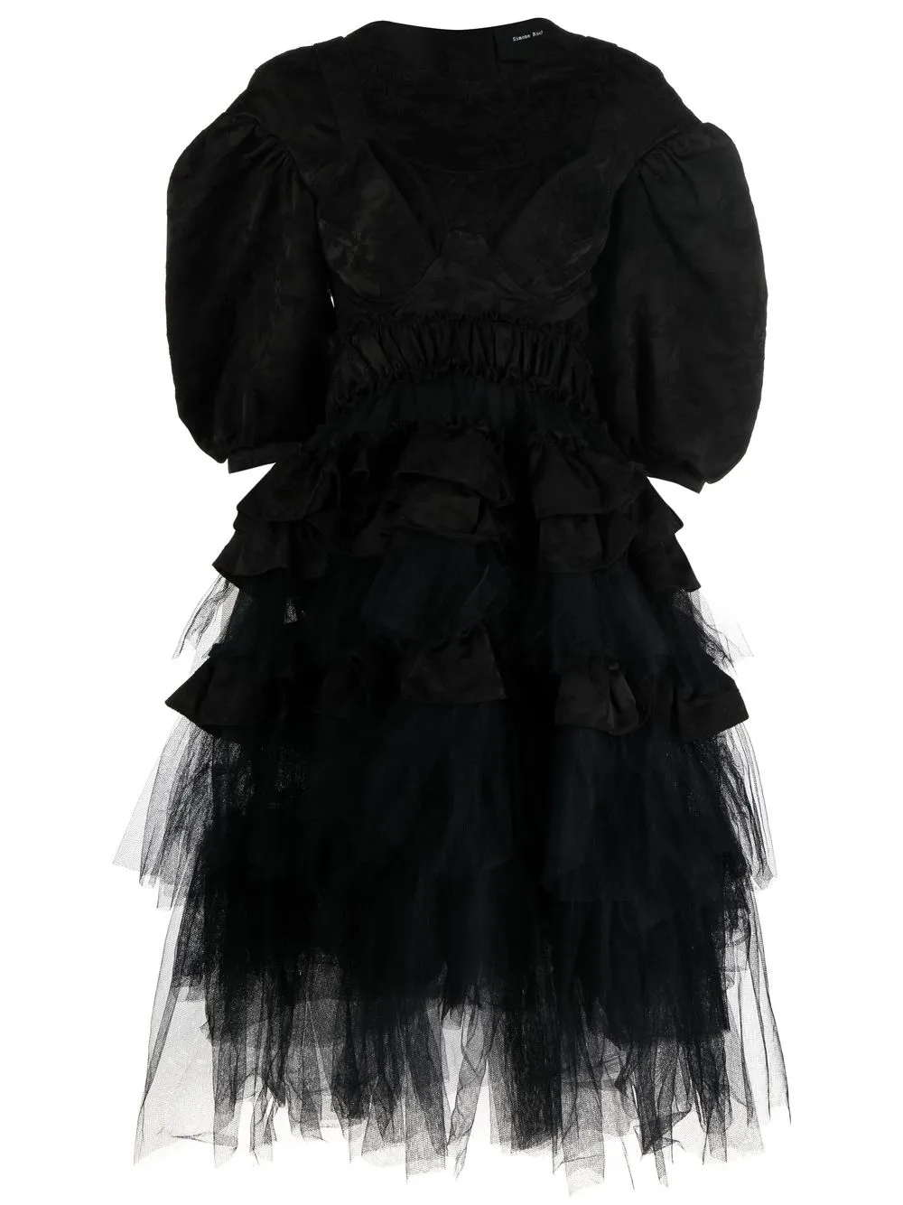 

Simone Rocha corset-detail tulle midi dress - Black