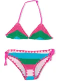 MC2 Saint Barth Kids Holly striped bikini set - Pink