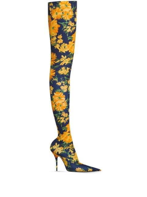 Balenciaga botas altas con estampado floral 