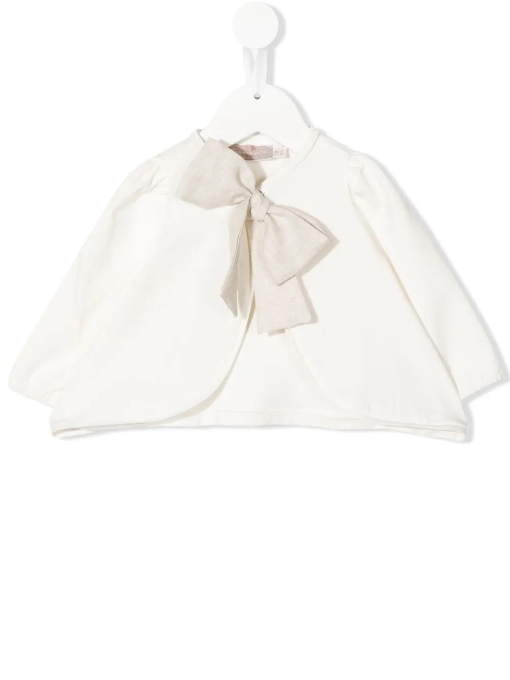 

La Stupenderia bow-detail ruched-detail cardigan - White