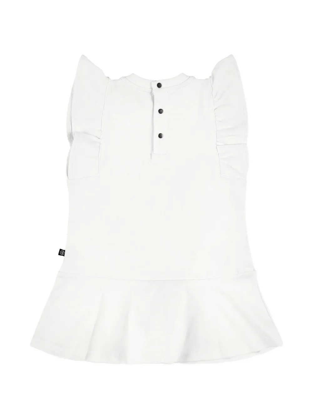 Philipp Plein Junior Gerüschtes Kleid Mit Grafik   Weiß 