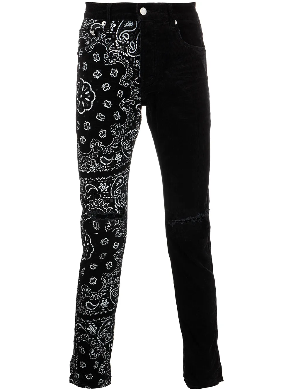

Purple Brand pantalones de pana con estampado de bandana - Negro