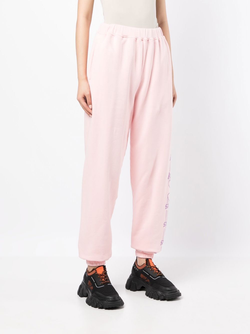 Shop Aries Side Logo-print Track Pants In Pink