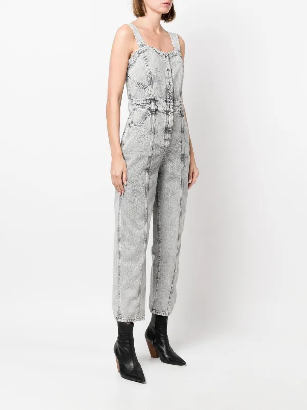 Acid wash denim jumpsuit Clearance