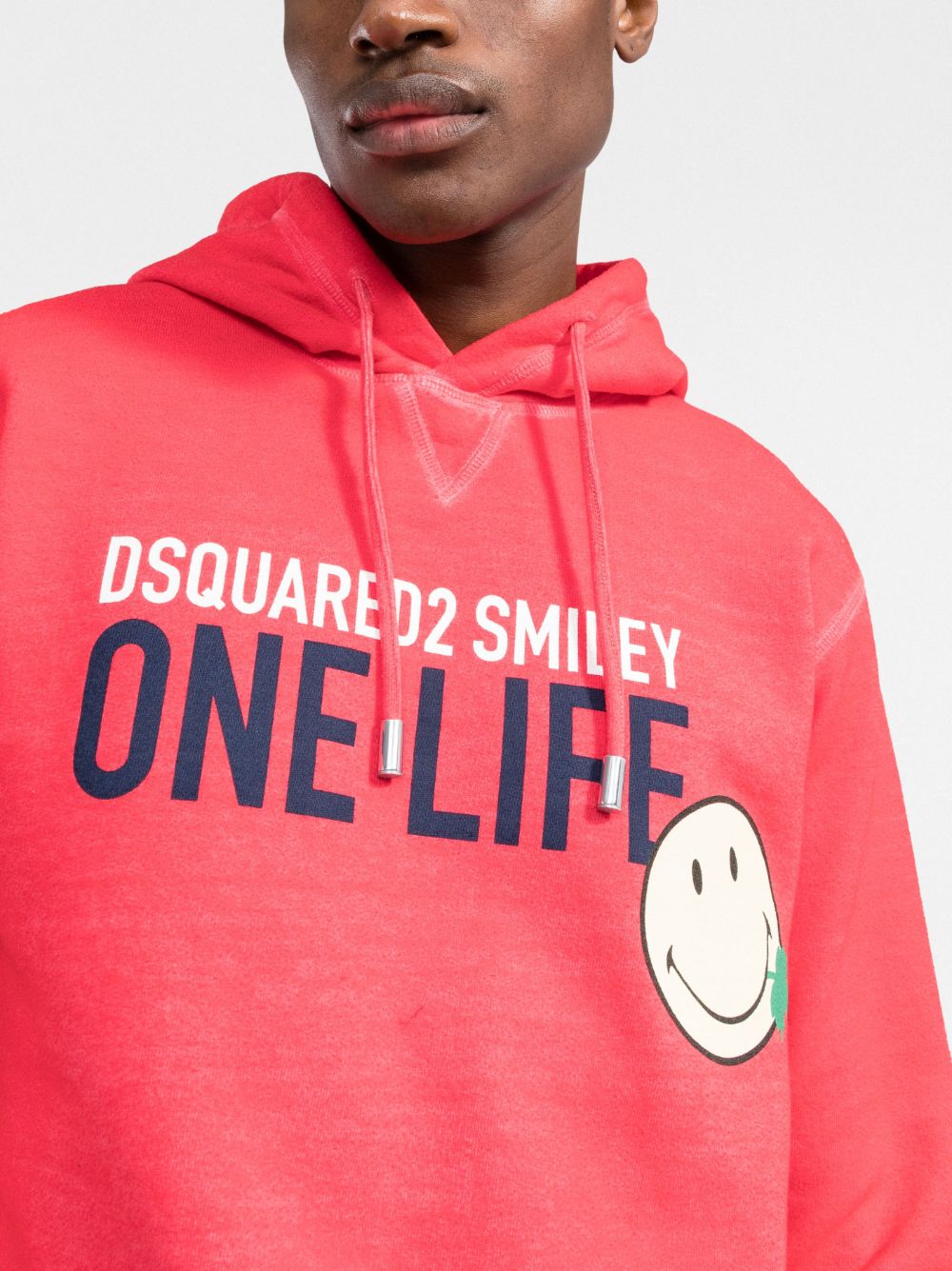 Cheap DSQUARED2 logo-print cotton hoodie Men