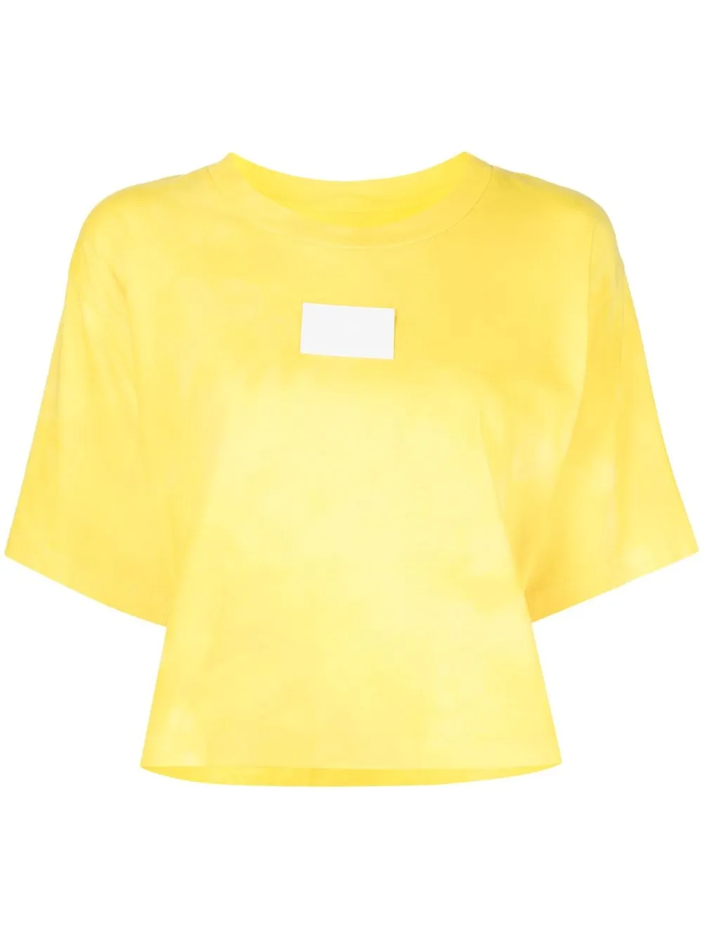 

MM6 Maison Margiela playera corta con motivo tie-dye - Amarillo