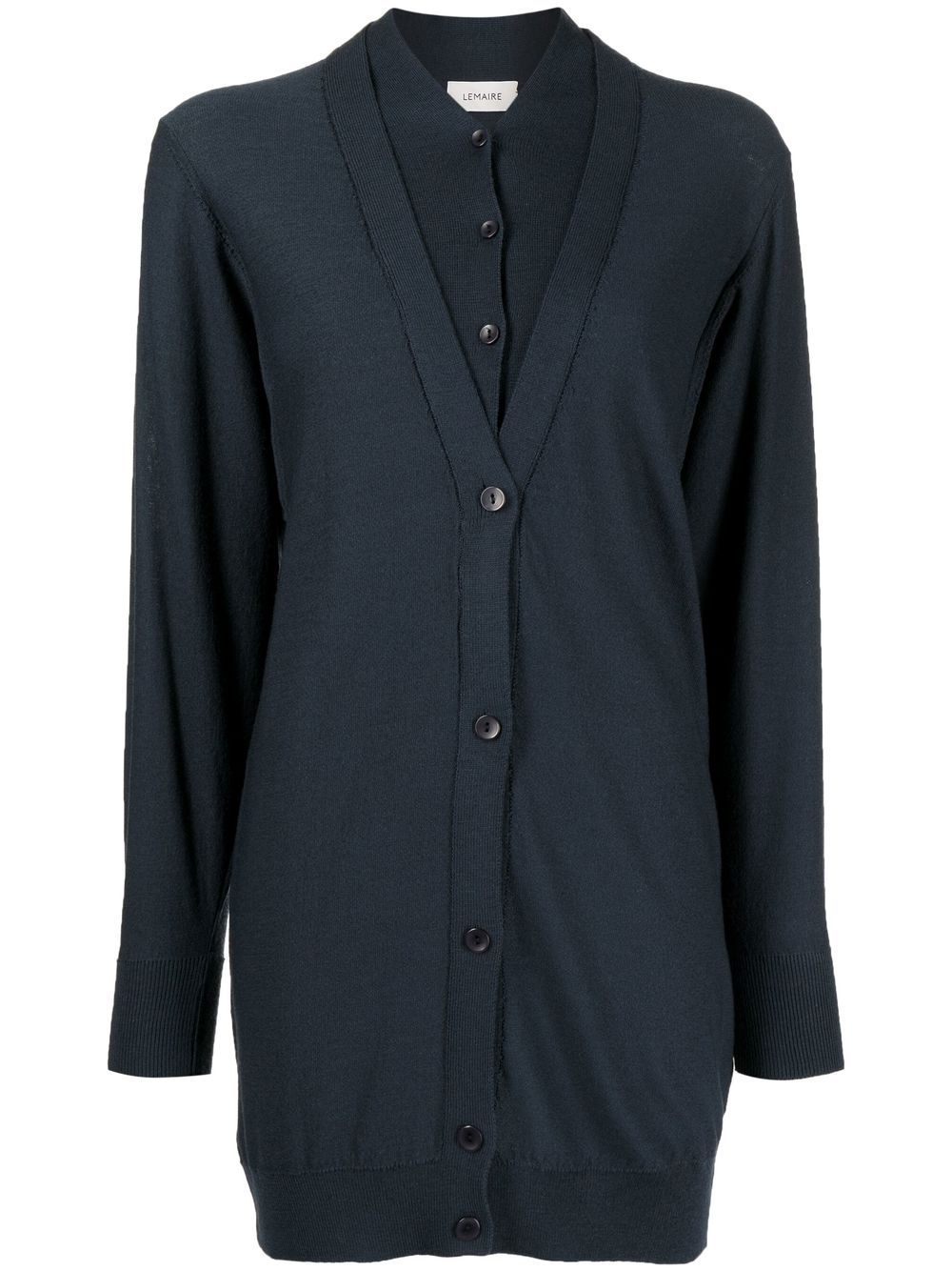Lemaire Layered V-neck Cardigan In Blue