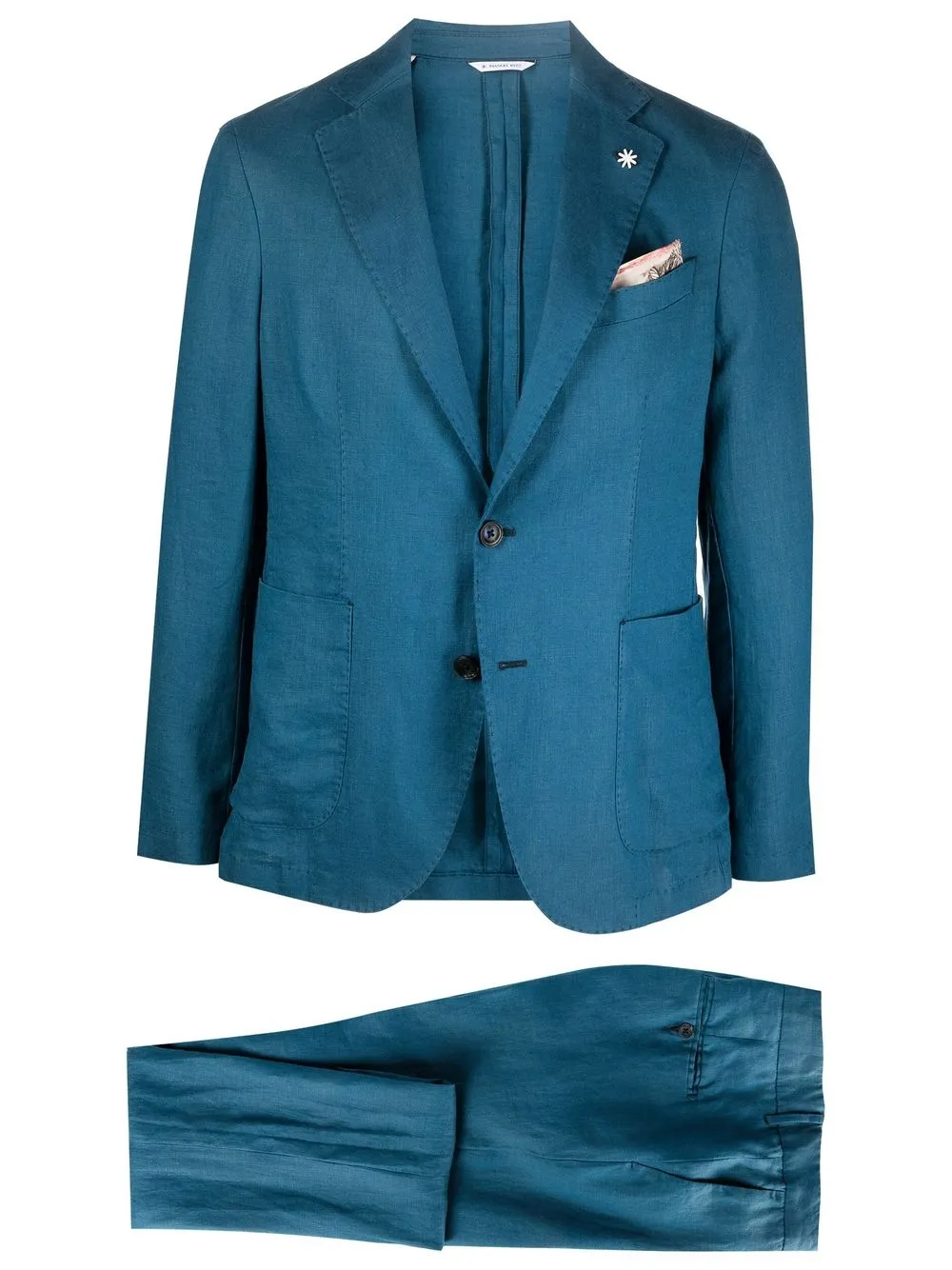 Manuel Ritz single-breasted linen suit | Blue | Image 1