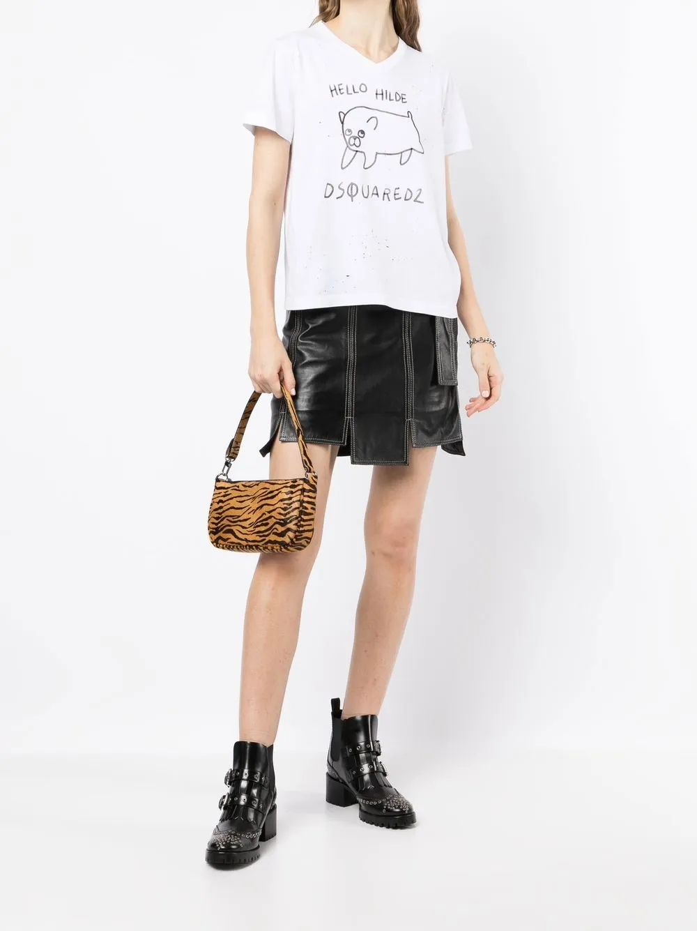 Dsquared2 T-shirt met logoprint - Wit
