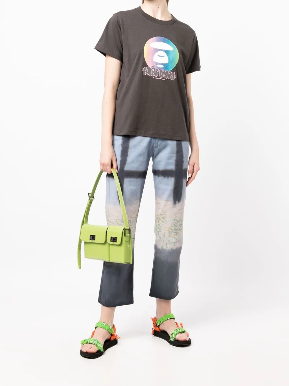 AAPE BY *A BATHING APE® T-shirt met logoprint - Grijs