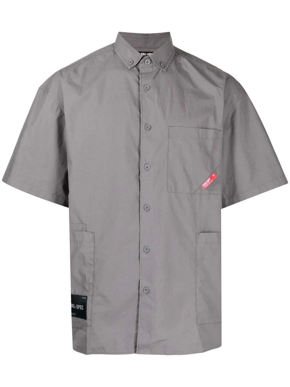 

izzue camisa manga corta con parche del logo - Gris