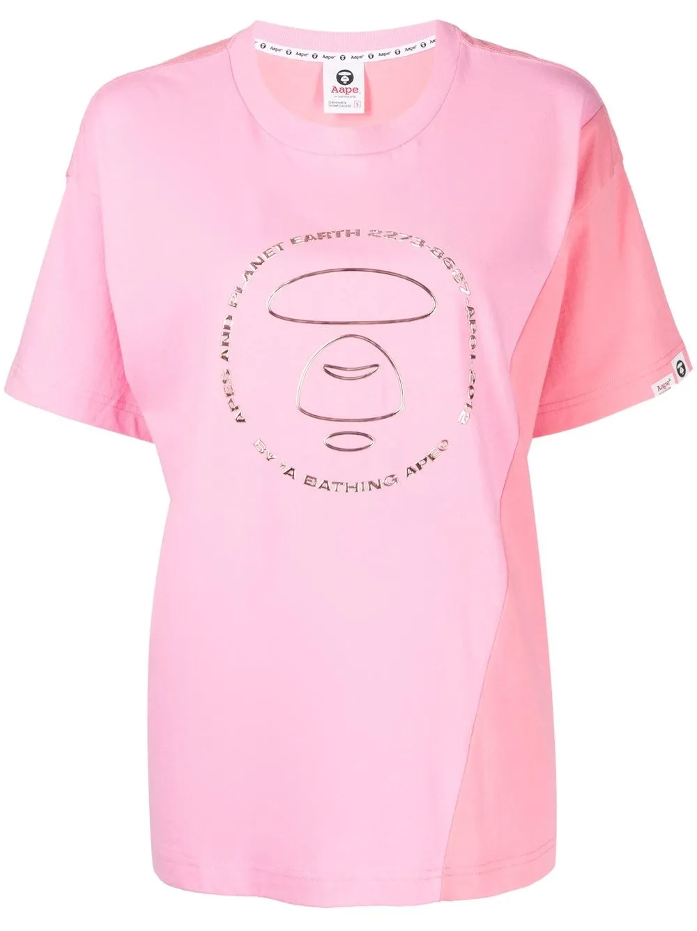 AAPE BY *A BATHING APE® logo-print oversized T-shirt - Pink