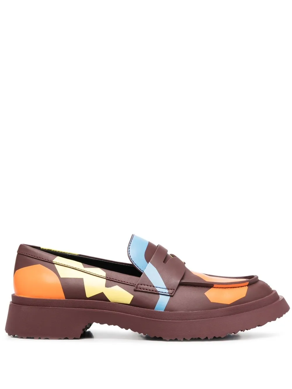 

Camper geometric-print leather loafers - Red