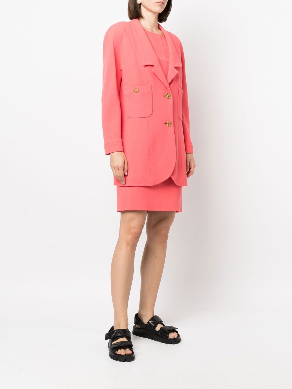 CHANEL 1980s CC-button dress and blazer set Women