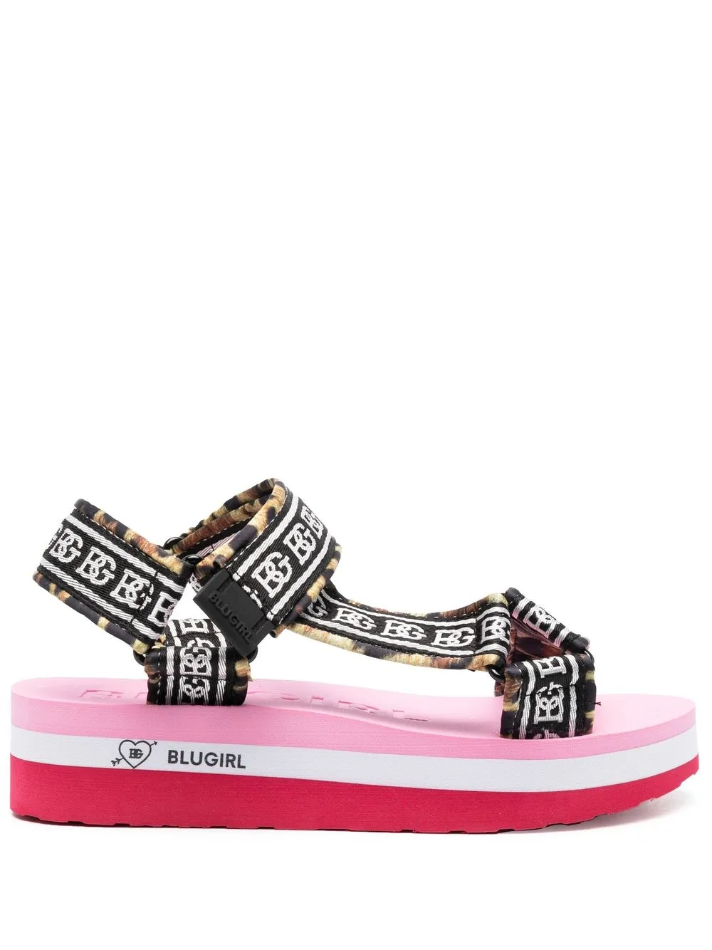 

Blugirl sandalias de puntera abierta y placa del logo - Negro