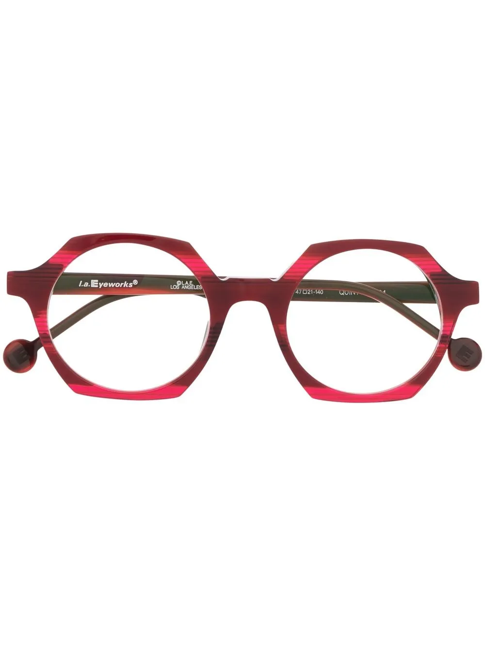 L.A. EYEWORKS geometric-frame glass frames | Red | Image 1