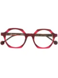 L.A. EYEWORKS geometric-frame glass frames - Red