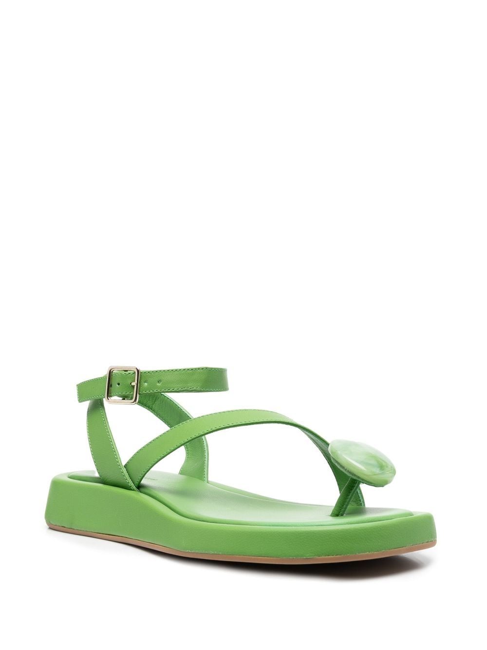Shop Gia Borghini Buckle-fastening Open-toe Sandals In Green