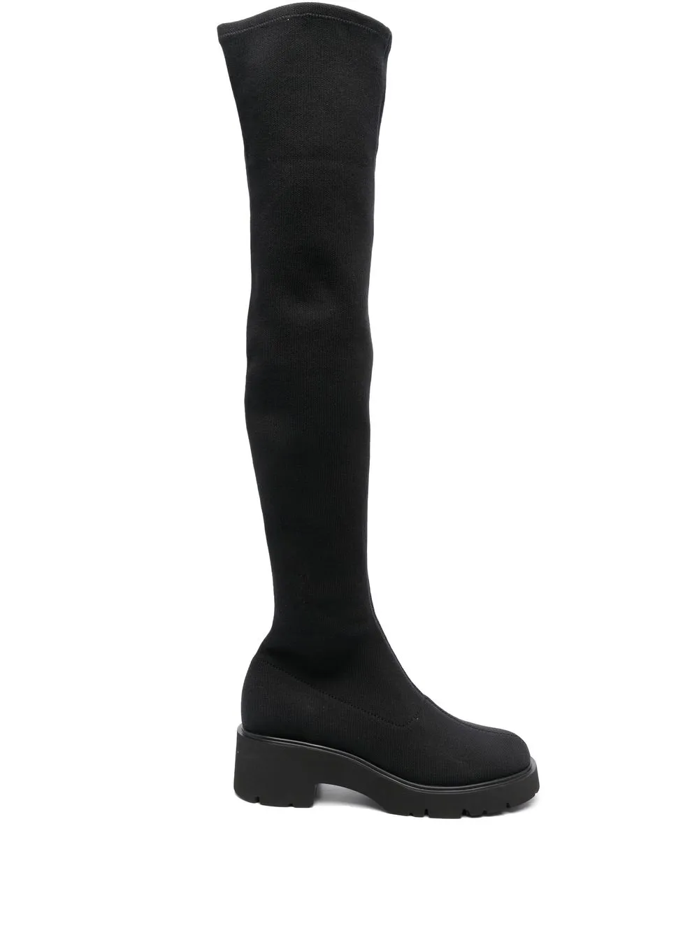 Camper Thigh-high Slip-on Boots In Black