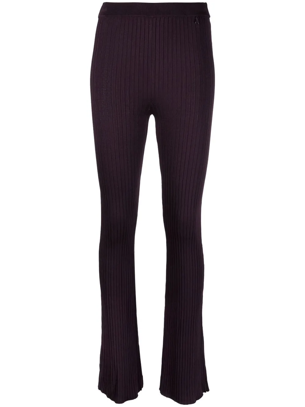 

Patrizia Pepe ribbed-knit high-waisted trousers - Purple