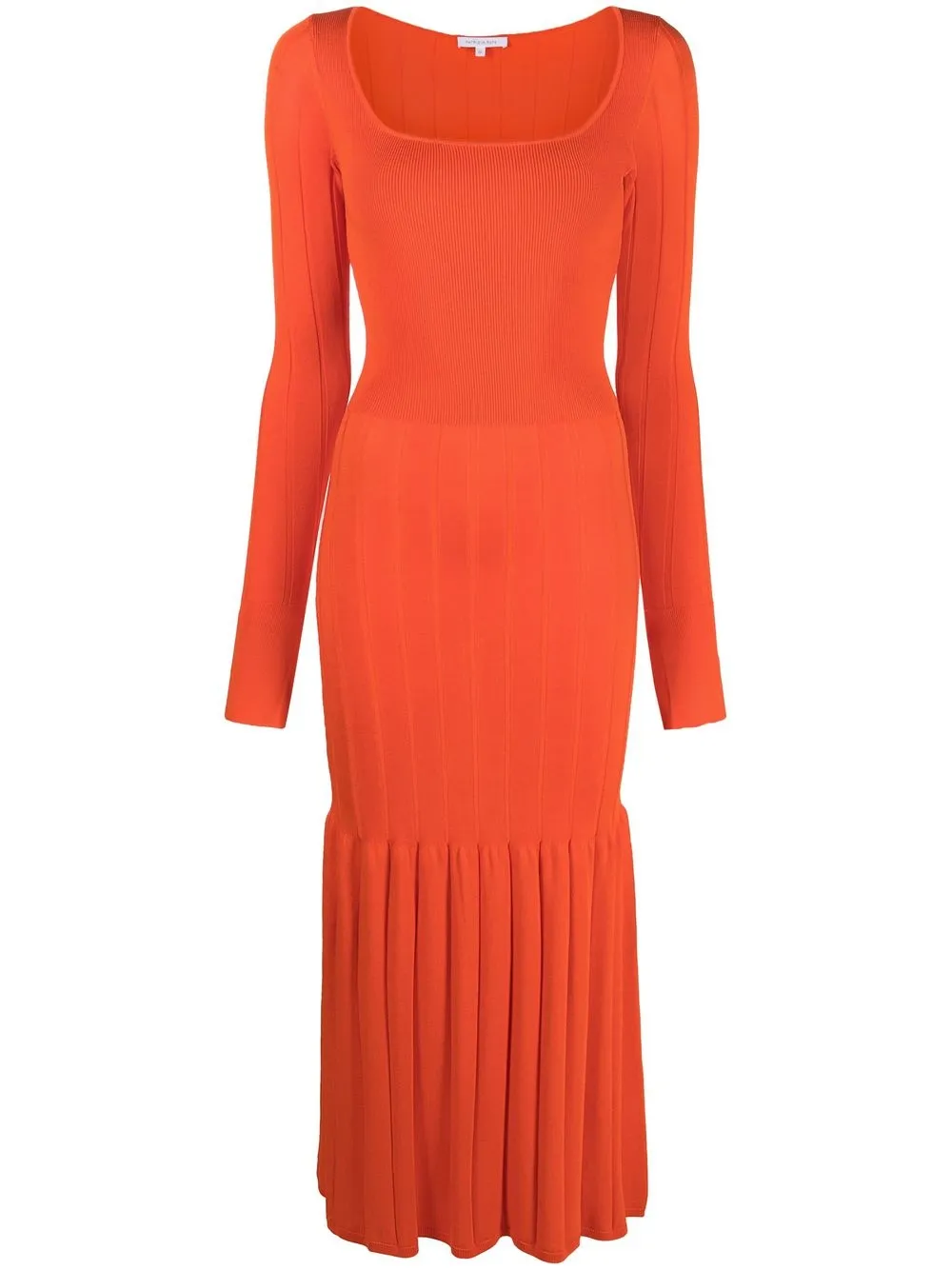 

Patrizia Pepe vestido tejido de canalé largo - Naranja