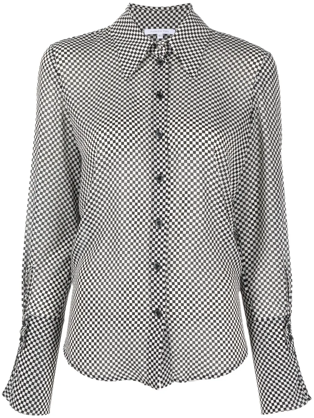 

Patrizia Pepe camisa con cuadros estampados - Negro