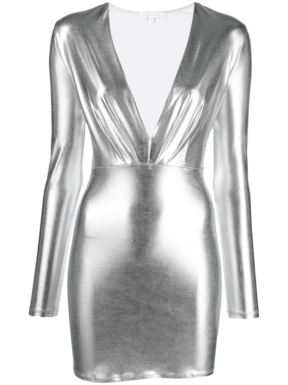 

Patrizia Pepe laminated metallic mini dress - Grey