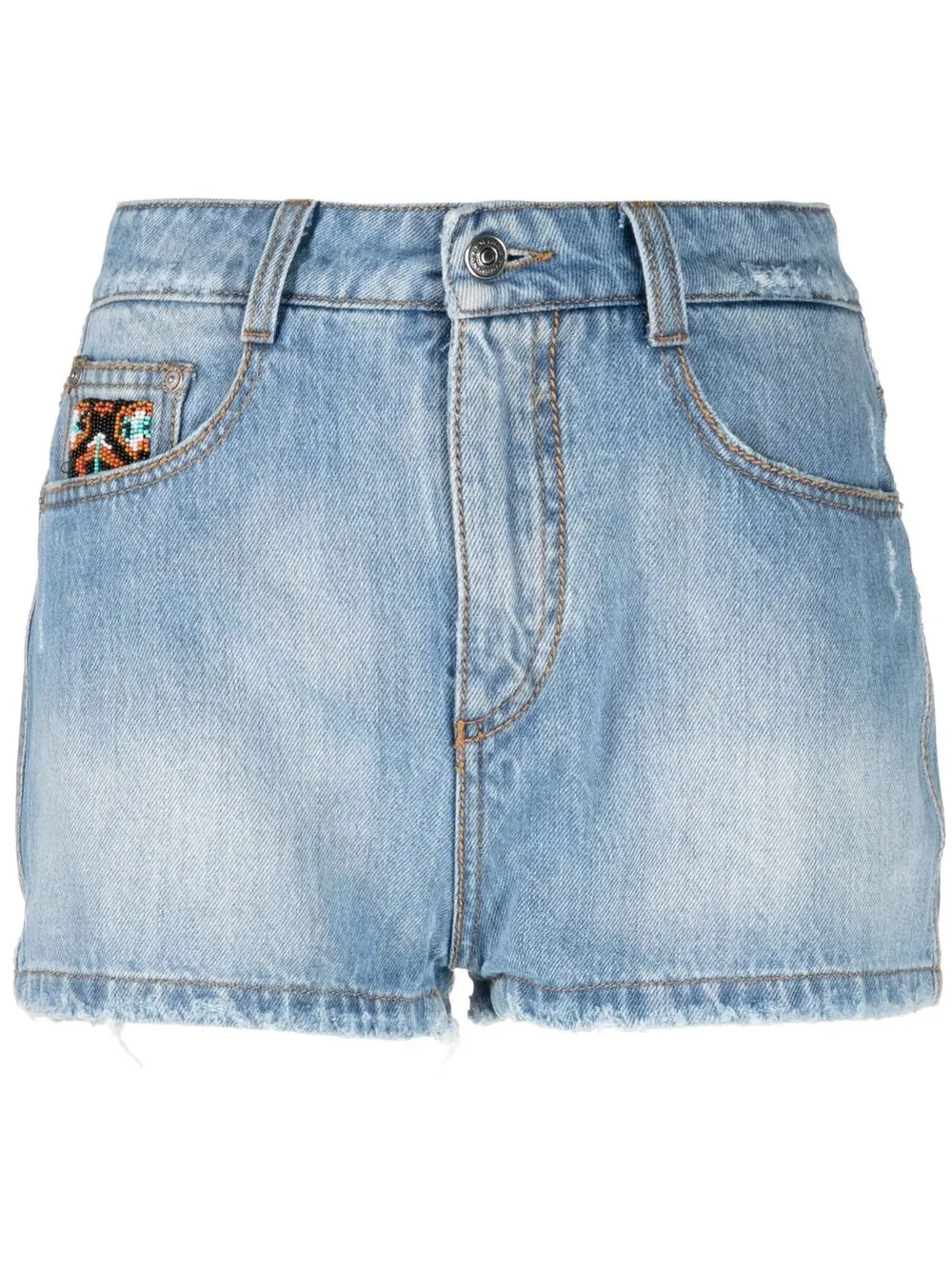 

Ermanno Scervino shorts de mezclilla con cuentas - Azul