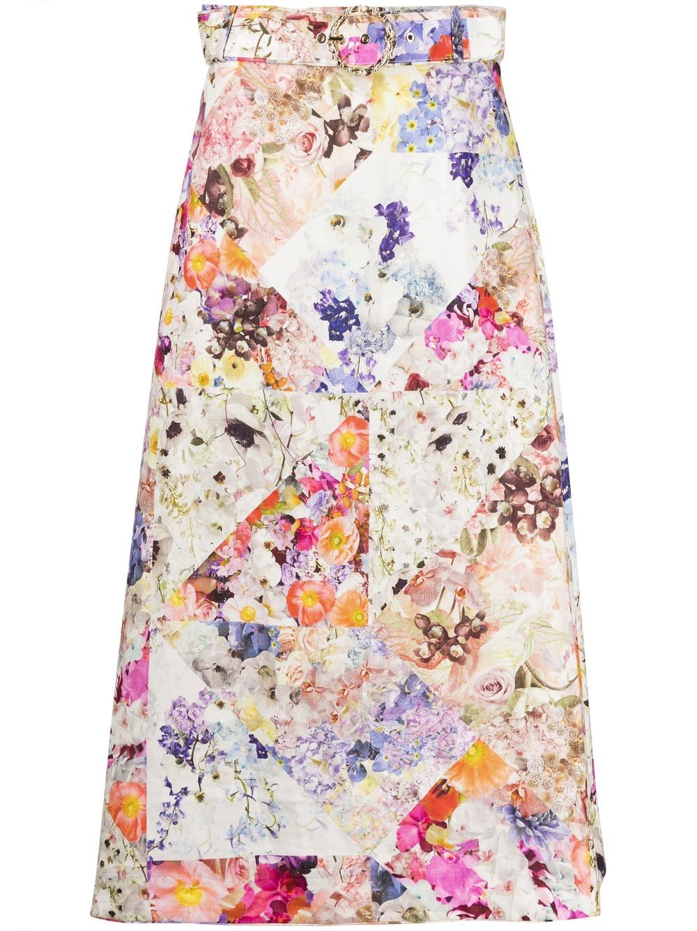 Prima floral-print A-line skirt