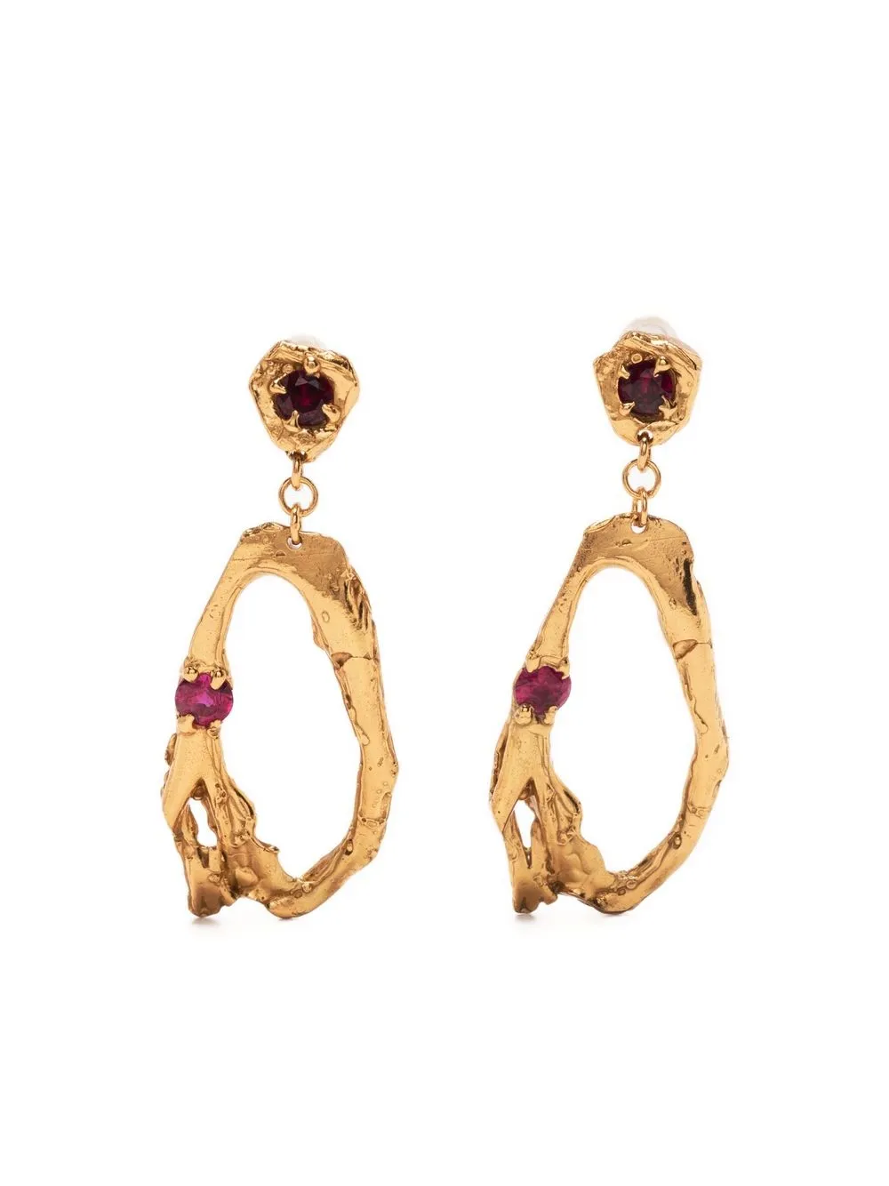 

LOVENESS LEE aretes con dije Davata - Dorado