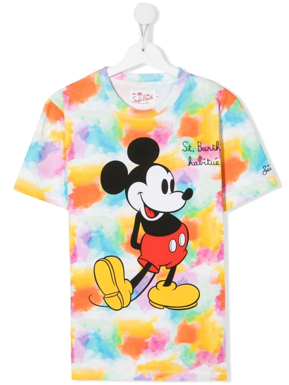 Mc2 Saint Barth Kids' Mickey-mouse Print T-shirt In Blue