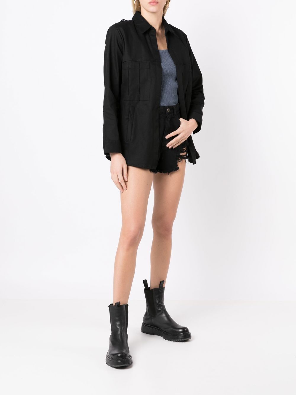 LUIZA BOTTO Shorts met gerafeld-effect - Zwart