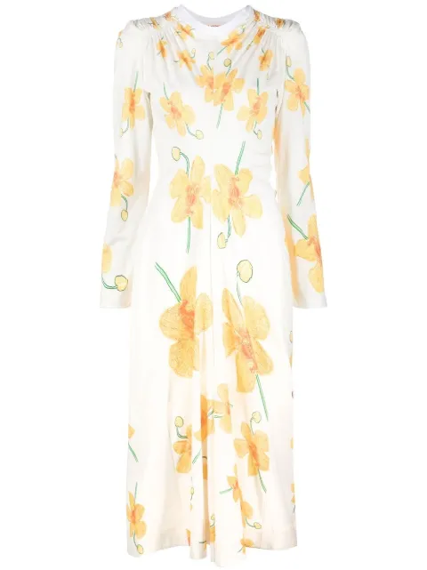 Marni all-over floral-print midi dress