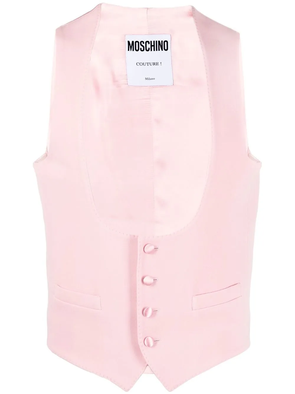 

Moschino chaleco ajustable con botones - Rosado