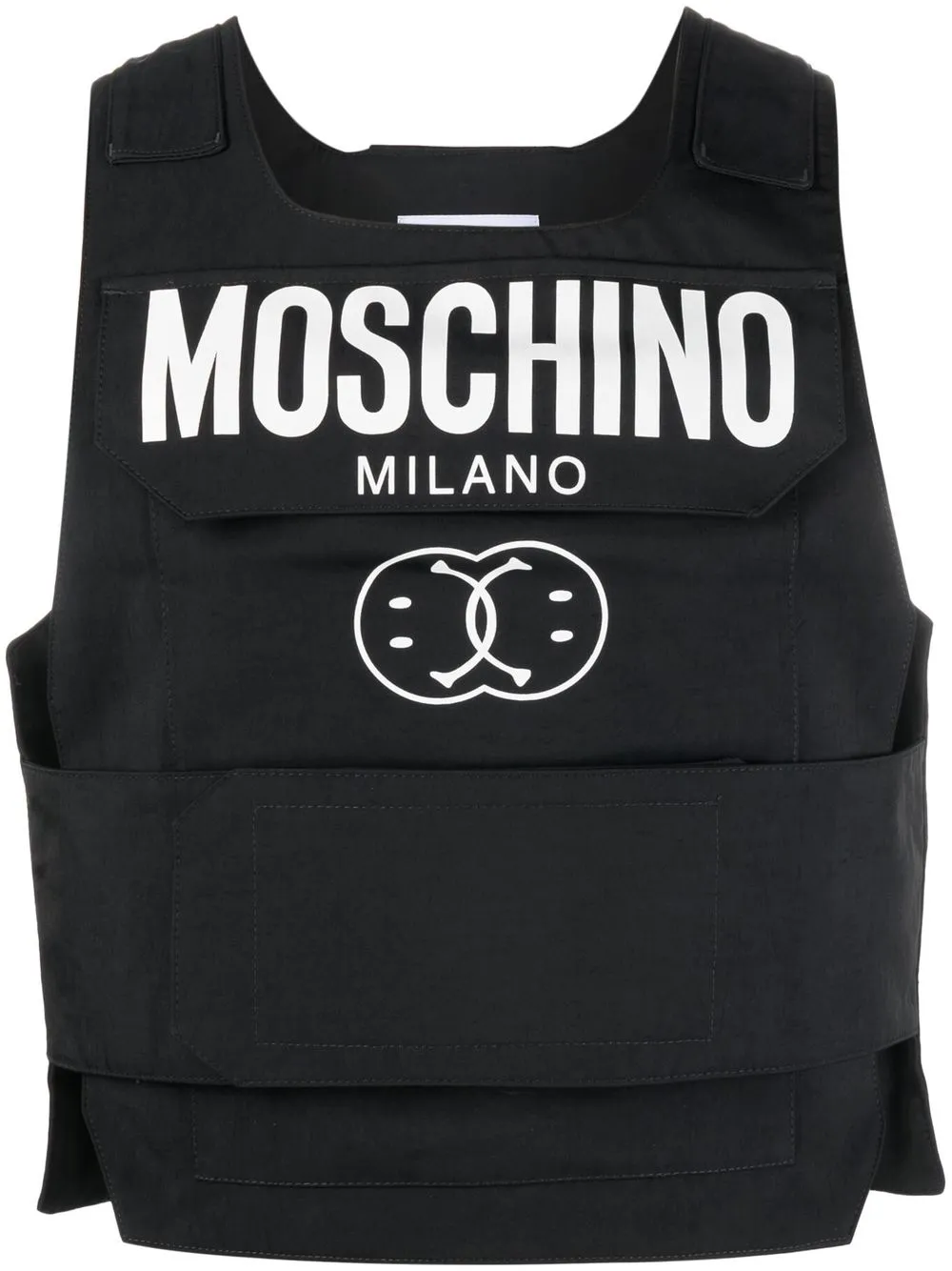 

Moschino chaleco con logo estampado - Negro