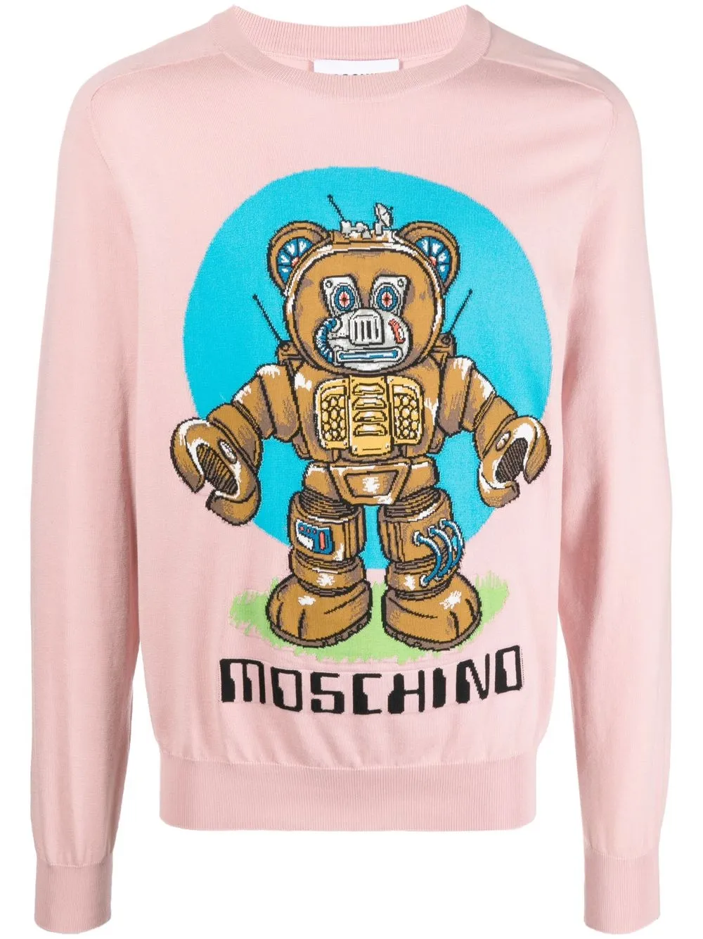 logo-knit cotton jumper