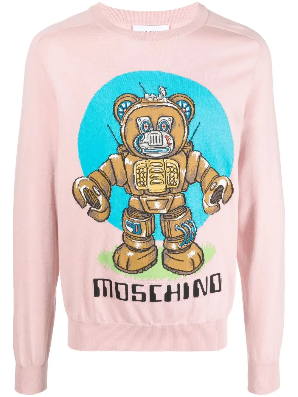 

Moschino suéter tejido con logo - Rosado