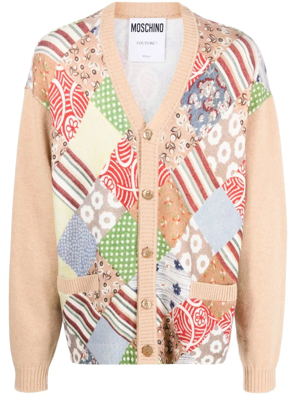 

Moschino patchwork button-down cardigan - Neutrals