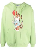 Moschino graphic print drawstring hoodie - Green
