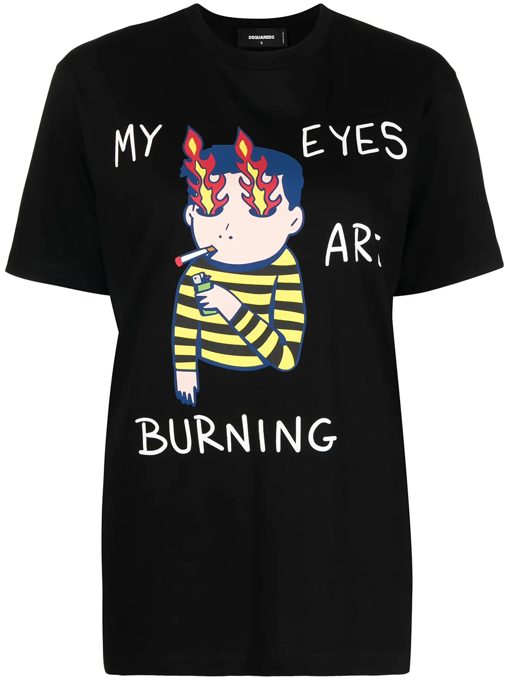 

Dsquared2 playera con estampado gráfico - Negro