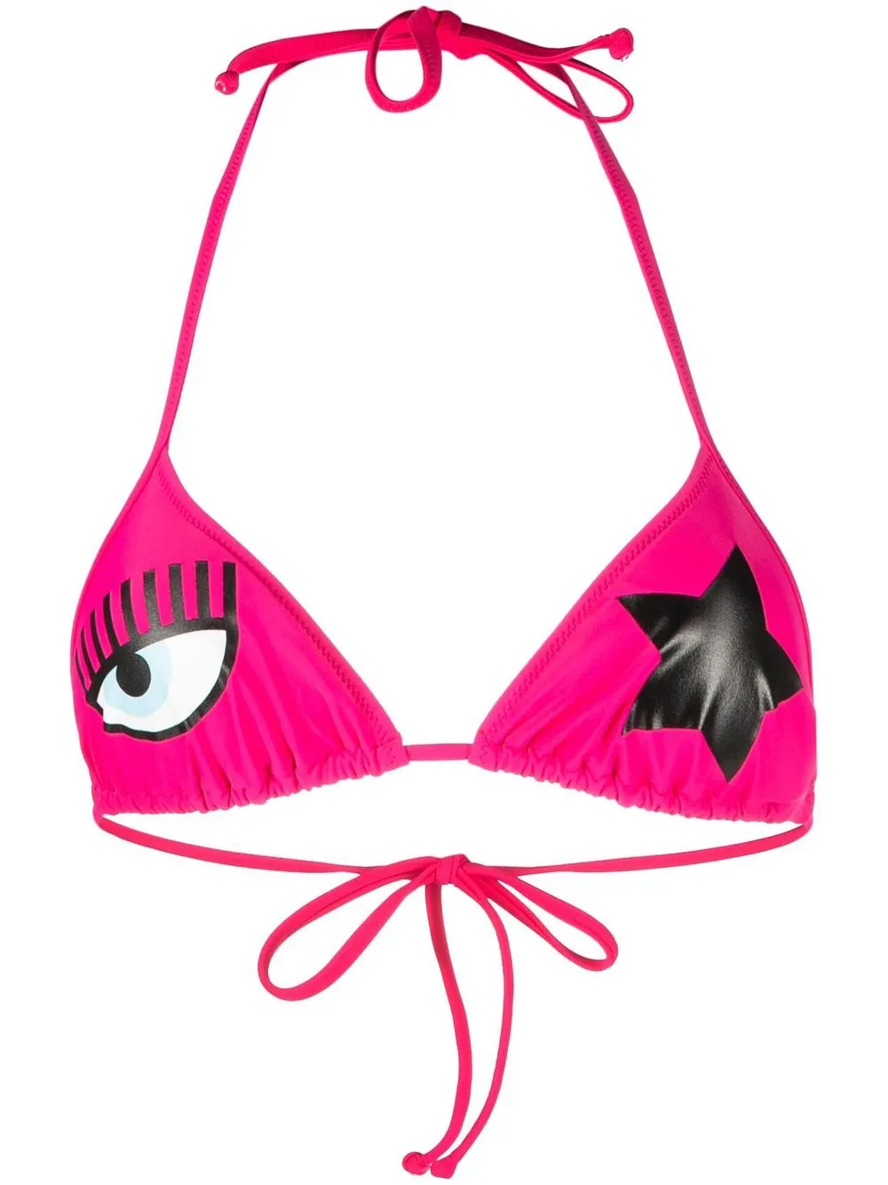 Chiara Ferragni Neckholder-top Mit Grafischem Print In Pink
