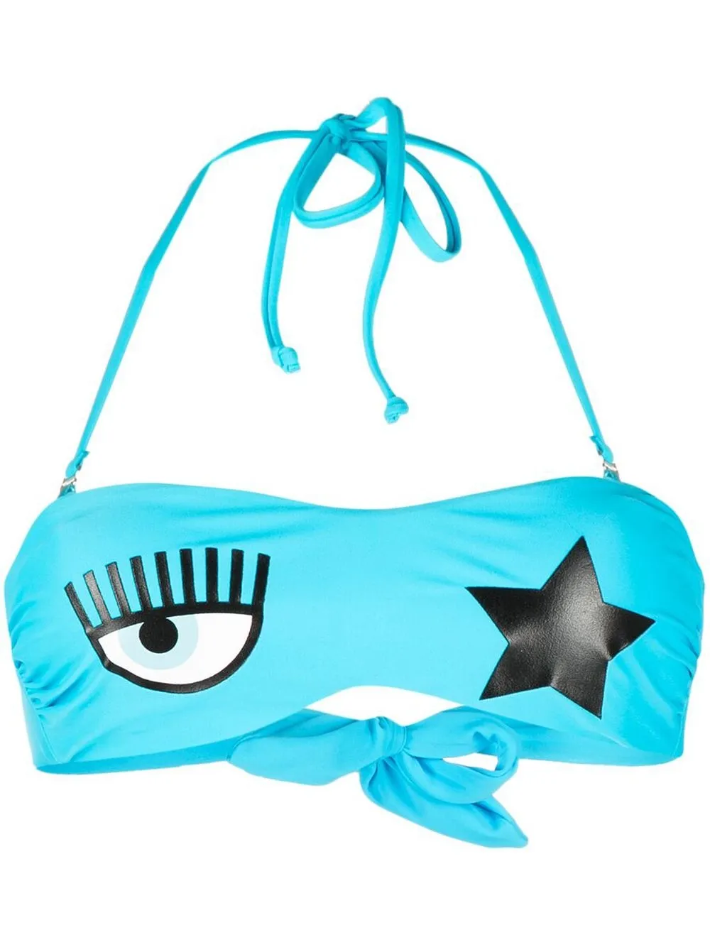 Chiara Ferragni Top bikini a fascia con stampa Eye - Blu