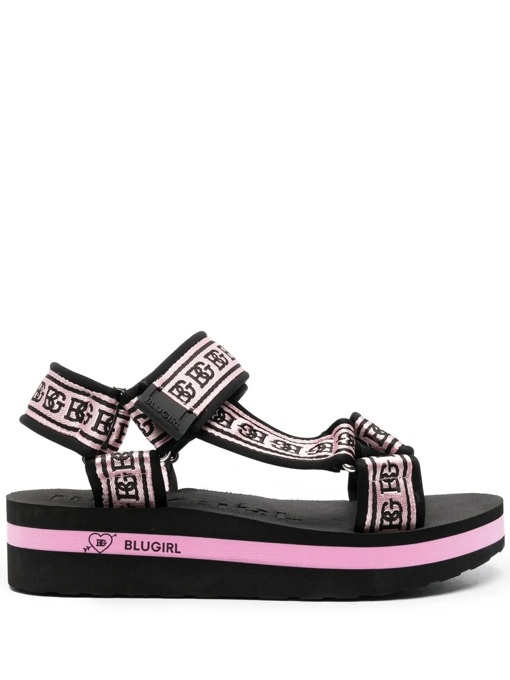 

Blugirl logo-print open-toe sandals - Pink