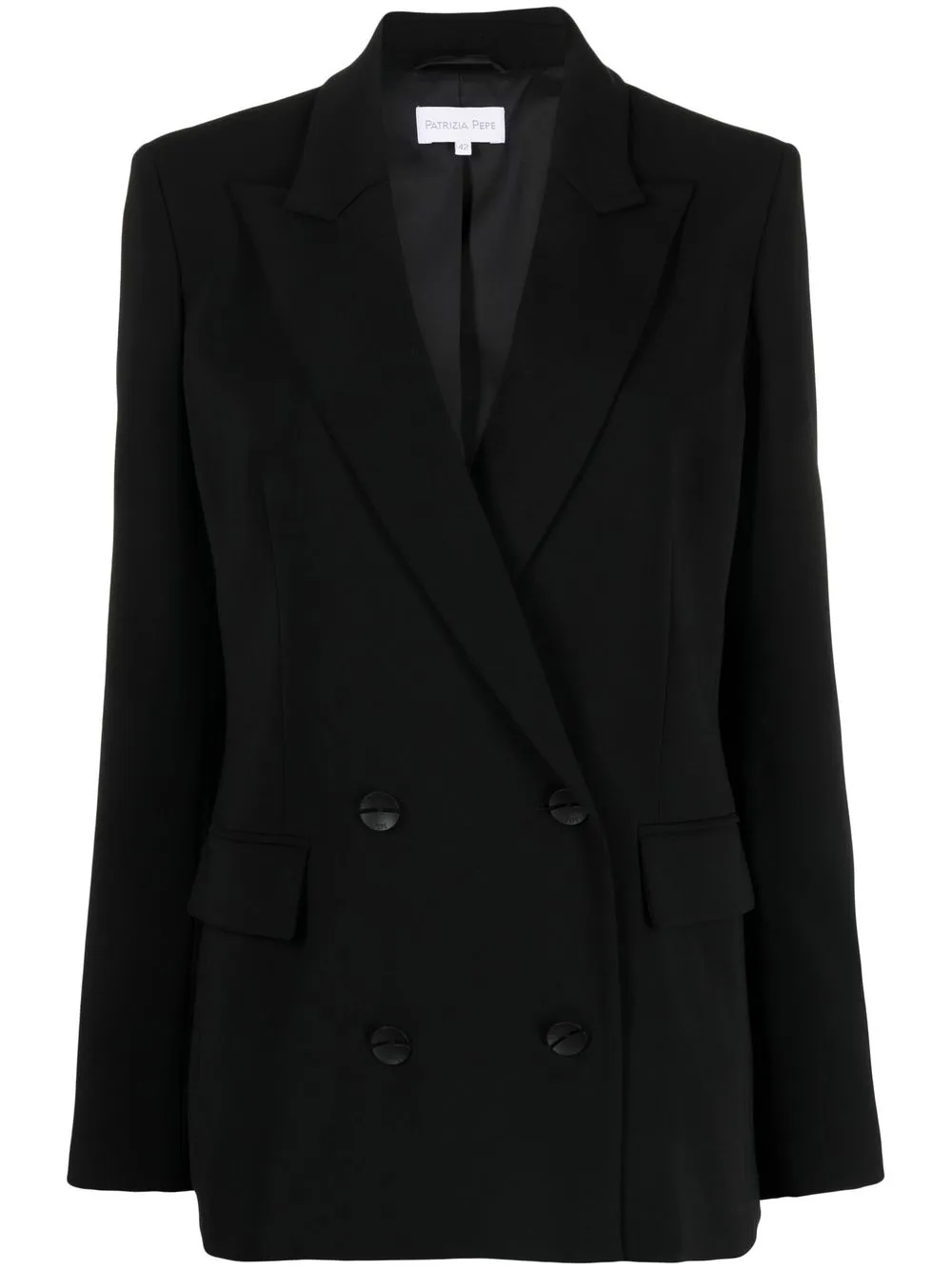 

Patrizia Pepe blazer con solapas de pico y doble botonadura - Negro