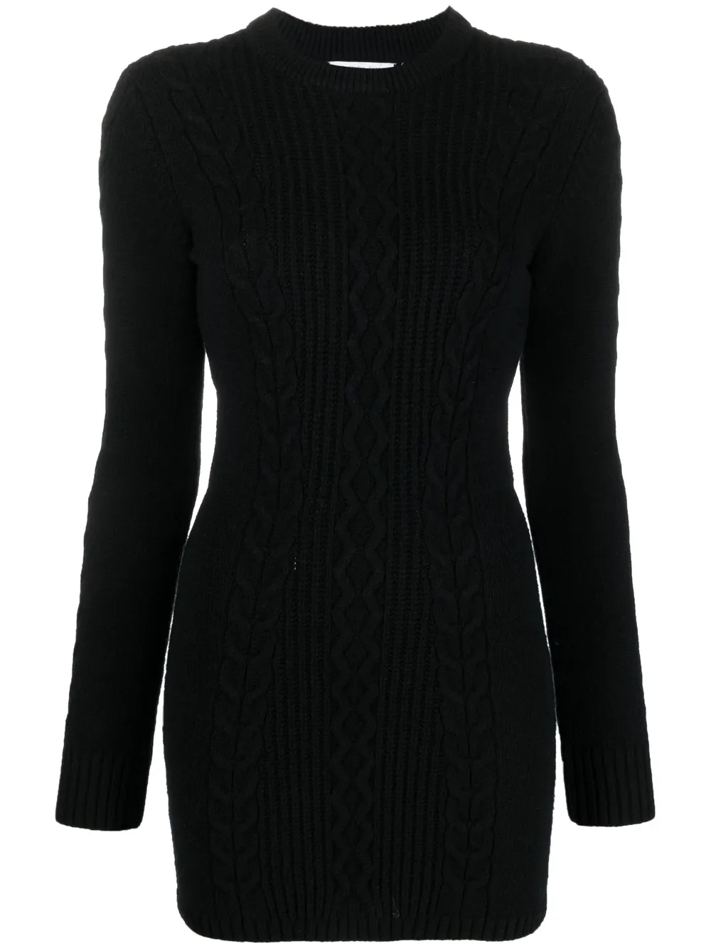 Patrizia Pepe Cable-knit Backless Dress In Black