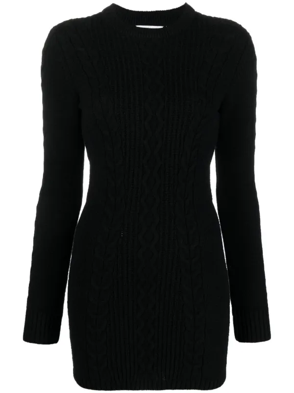 long sleeve mini knit dress Frankies Bikinis - Jade Long Sleeve Knit Mini Dress