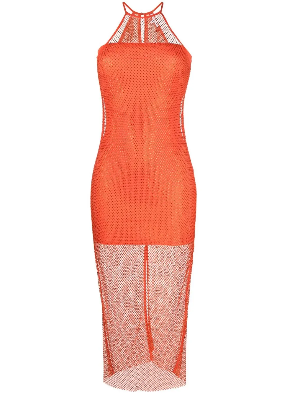 

Patrizia Pepe vestido con cuello halter y detalles de strass - Naranja