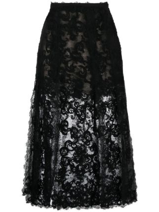 Ermanno scervino 2025 black lace skirt