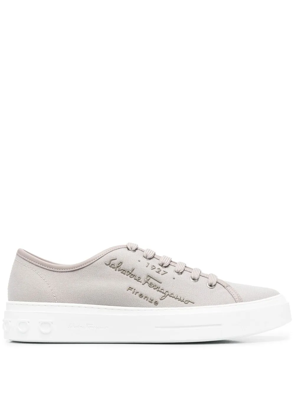 Ferragamo Mediterr Low-top Sneakers In Grey